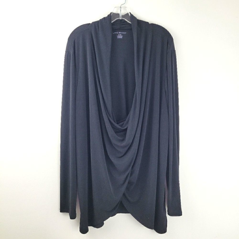 LANE BRYANT draped collar blouse